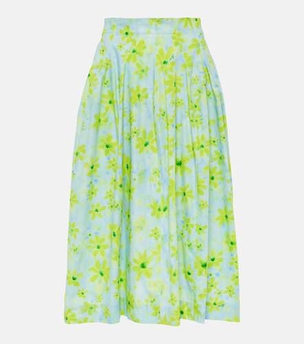 Floral cotton poplin midi skirt - Marni - Modalova