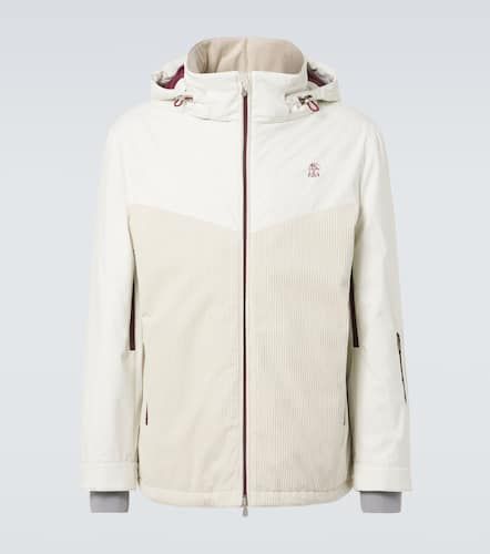 Corduroy-paneled ski jacket - Brunello Cucinelli - Modalova