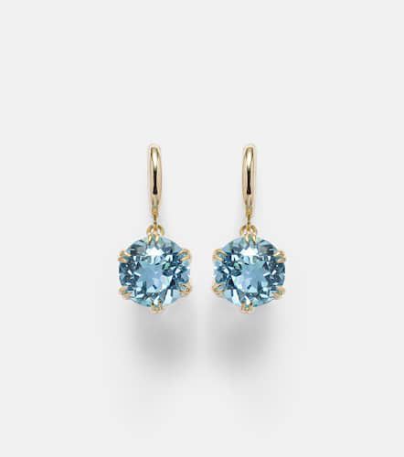 Kt hoop earrings with topaz - Ileana Makri - Modalova