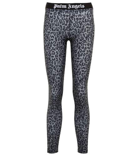 Leopard-print mid-rise leggings - Palm Angels - Modalova