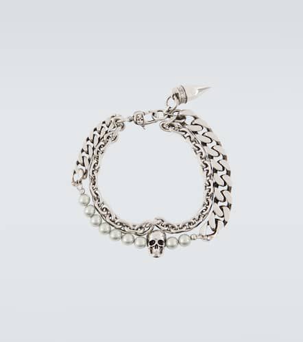 Bracciale Skull con perle bijoux - Alexander McQueen - Modalova