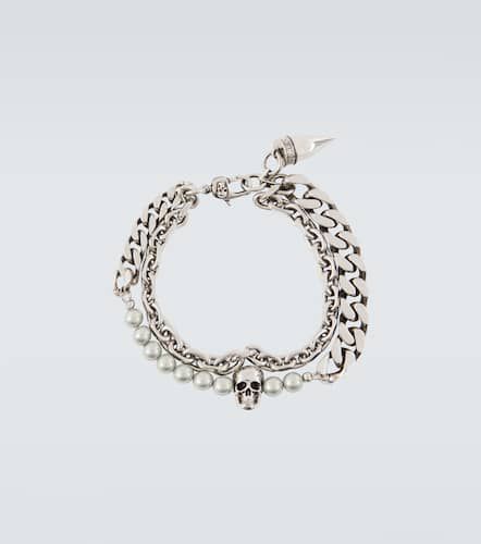 Skull and faux pearl bracelet - Alexander McQueen - Modalova