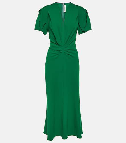 Gathered wool-blend midi dress - Victoria Beckham - Modalova