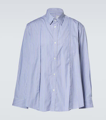 Striped pleated cotton poplin shirt - Sacai - Modalova