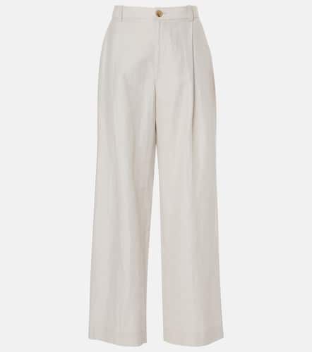 High-rise cotton-blend wide-leg pants - Vince - Modalova