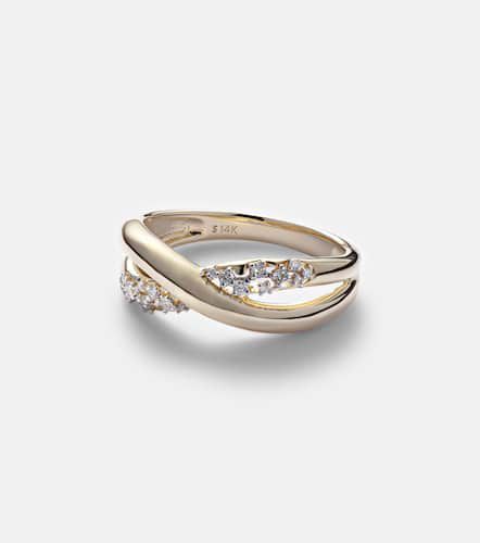 Anello Glitterati Kiss in 14kt con diamanti - Stone and Strand - Modalova