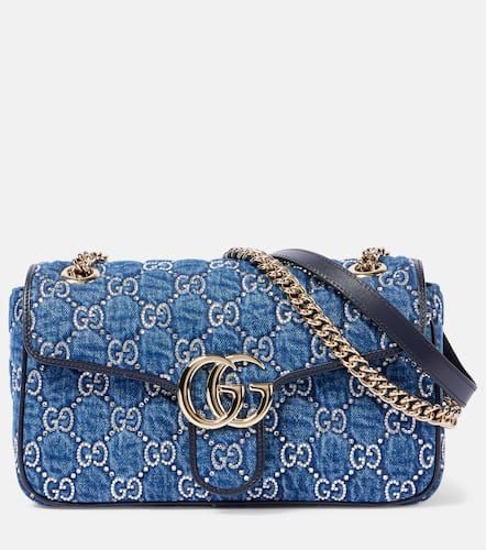 GG Marmont embellished denim shoulder bag - Gucci - Modalova