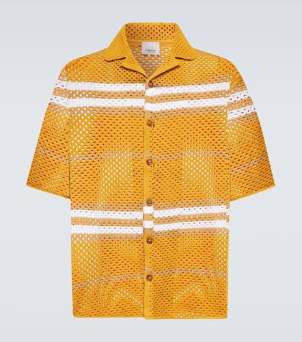 Icon Stripe pointelle-knit bowling shirt - Burberry - Modalova