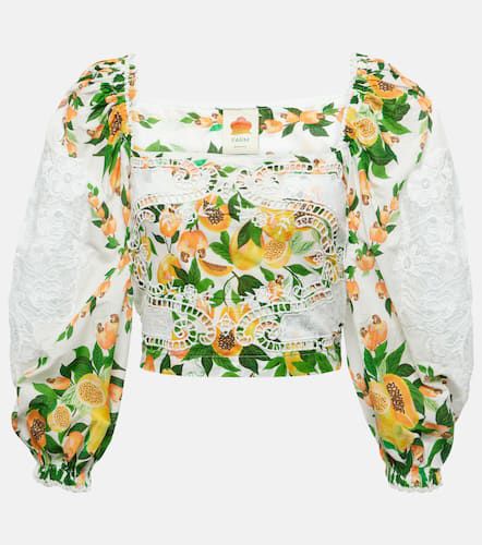 Bedruckte Bluse aus Baumwolle mit Spitze - Farm Rio - Modalova