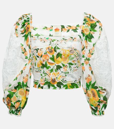 Blusa in cotone con pizzo e stampa - Farm Rio - Modalova