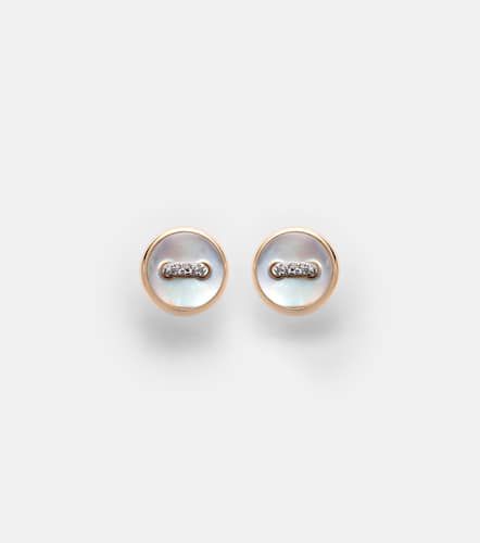 Pendientes Pom Pom Dot de oro rosa de 18 ct con nácar y diamantes - Pomellato - Modalova