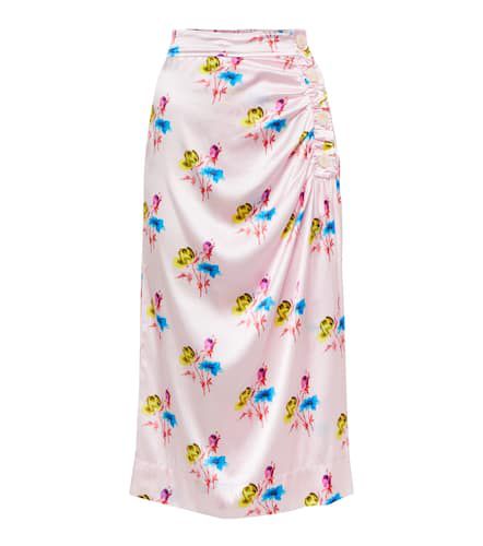 Silk-blend printed high-rise midi skirt - Ganni - Modalova