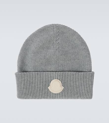 Logo cotton and cashmere beanie - Moncler - Modalova