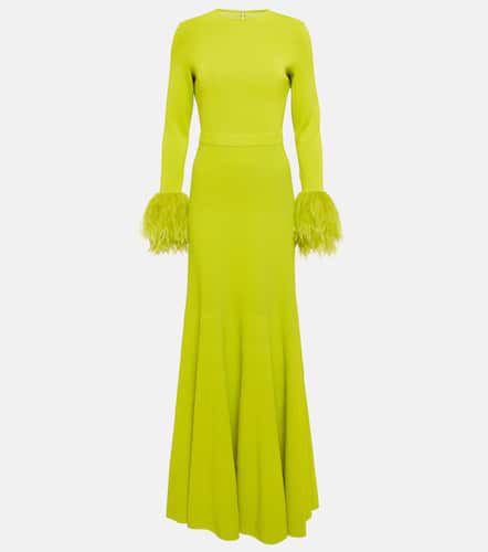 Feather-trimmed jersey gown - Elie Saab - Modalova