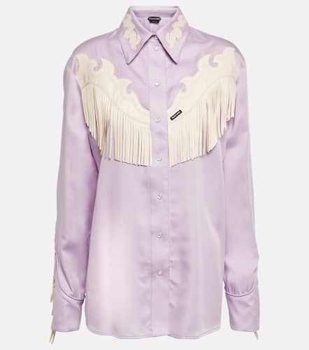 Leather-trimmed Western shirt - Tom Ford - Modalova