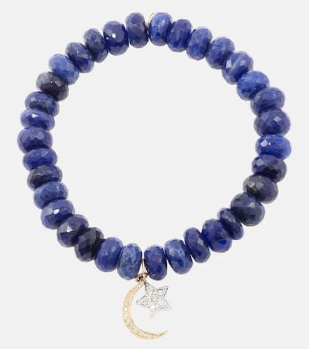 Kt white gold and sodalite beads bracelet with diamonds - Sydney Evan - Modalova