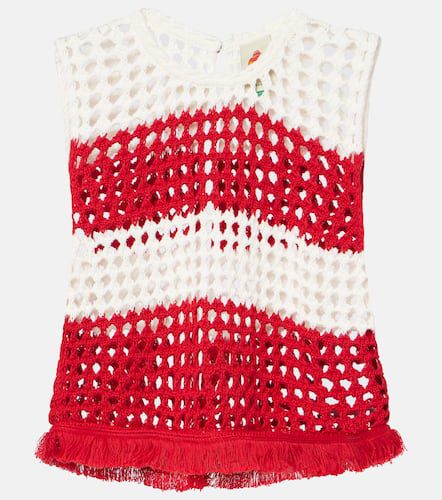 Gilet in crochet di cotone a righe - Farm Rio - Modalova