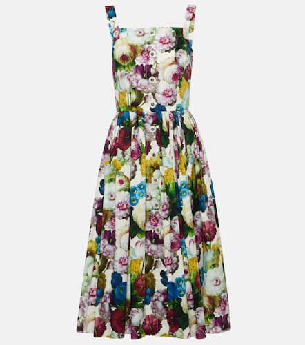 Vestido midi de algodón floral - Dolce&Gabbana - Modalova