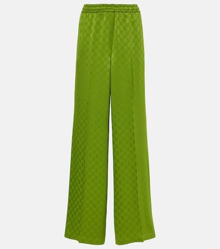 GG satin jacquard wide-leg pants - Gucci - Modalova