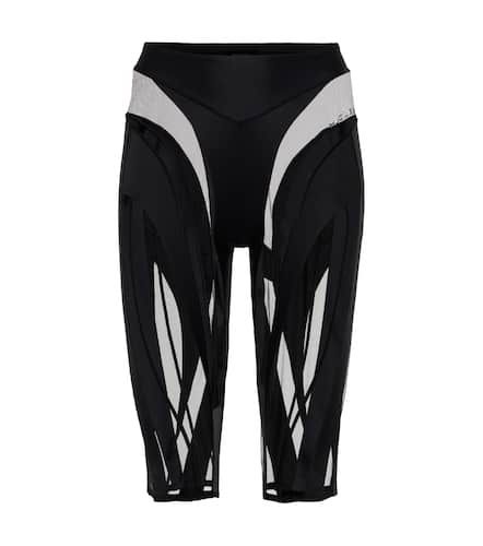 Mugler Mesh-paneled biker shorts - Mugler - Modalova