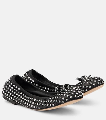 Crystal-embellished leather ballet flats - Rene Caovilla - Modalova