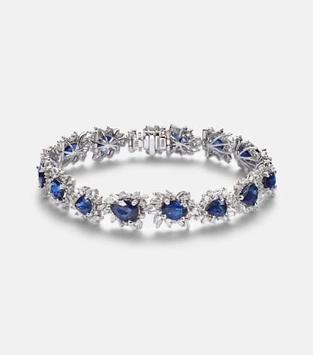 Pulsera tenis de oro blanco de 18 ct con zafiros y diamantes - Suzanne Kalan - Modalova