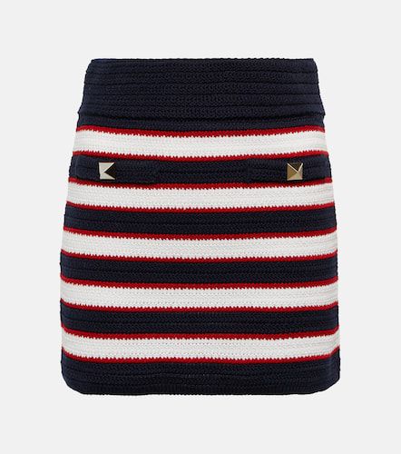 Striped cotton knit miniskirt - Valentino - Modalova