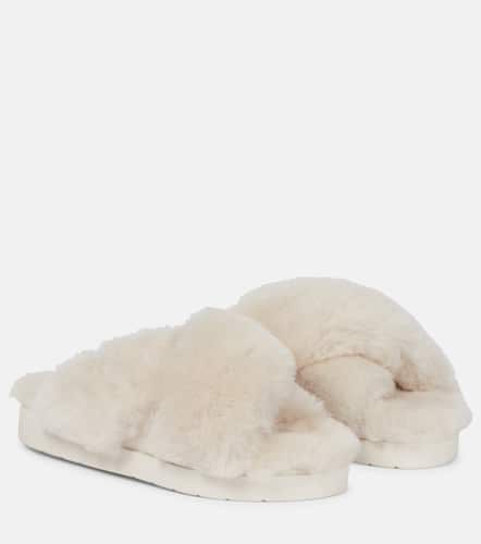 Crossover-strap shearling slides - Inuikii - Modalova