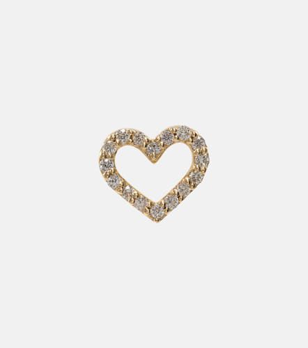 Einzelner Ohrring Open Heart aus 14kt Gelbgold mit Diamanten - Sydney Evan - Modalova
