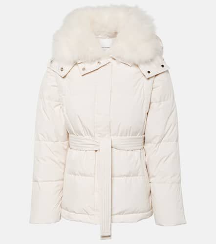 Belted shearling-trimmed down jacket - Yves Salomon - Modalova