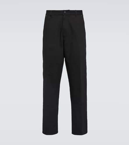 Pantalones rectos de lona con logo - Moncler - Modalova