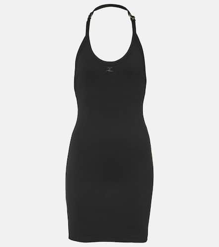 Courrèges Vestido corto de mezcla de algodón acanalado - Courreges - Modalova