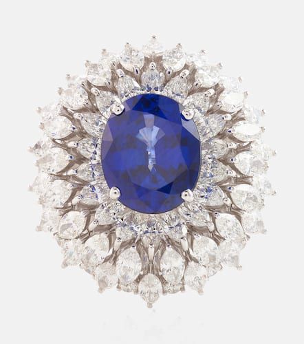 Ring Reign Supreme aus 18kt Weißgold mit Diamanten und Saphir - Yeprem - Modalova