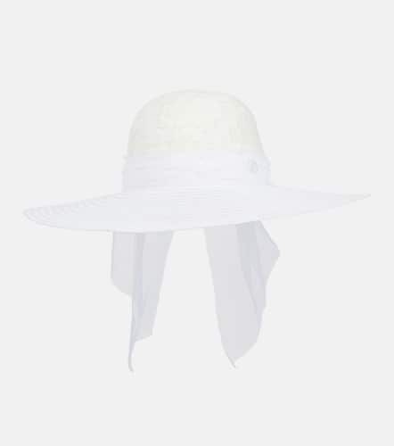 Blanche tulle-trimmed sun hat - Maison Michel - Modalova