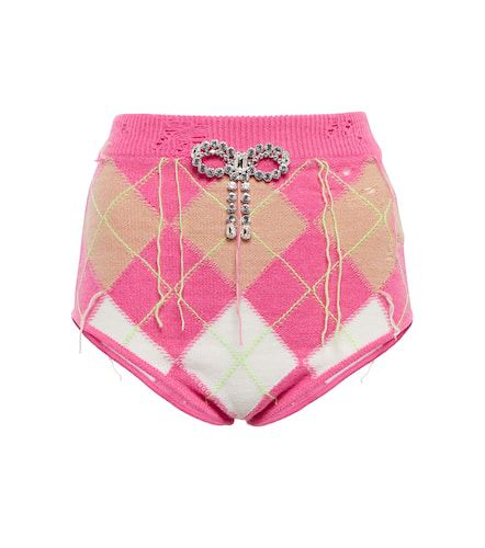 Crystal-embellished knitted shorts - Area - Modalova