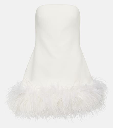 Feather-trimmed crÃªpe mini dress - Safiyaa - Modalova