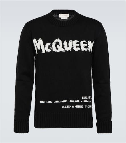 McQueen Graffiti intarsia cotton sweater - Alexander McQueen - Modalova