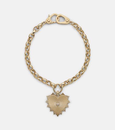 Pulsera Heart Love Medium de oro de 18 ct con diamante - FoundRae - Modalova