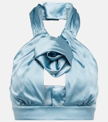 Top raccourci en soie mélangée - Alessandra Rich - Modalova