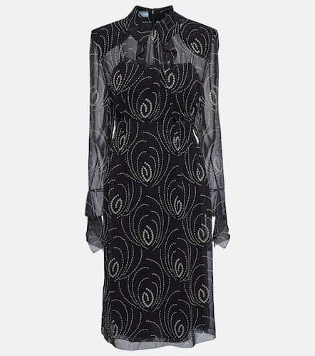 Vestido midi de georgette estampado - Prada - Modalova