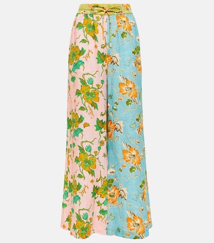 Alémais Pantalones anchos de lino floral - Alemais - Modalova