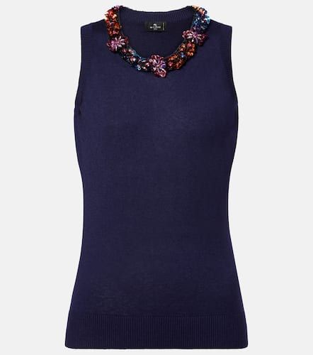 Top en soie et cachemire à ornements - Etro - Modalova