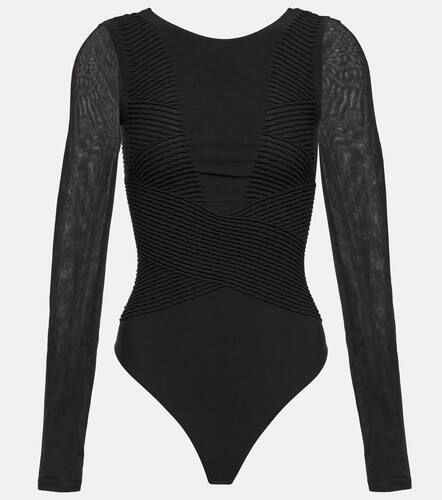 WOLFORD MEMPHIS STRING BODY, Black Women's Lingerie Bodysuit
