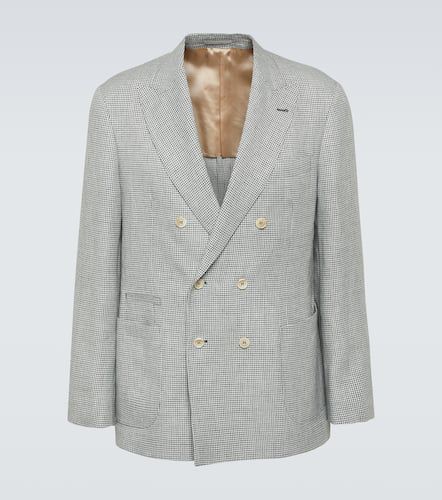 Houndstooth linen blazer - Brunello Cucinelli - Modalova