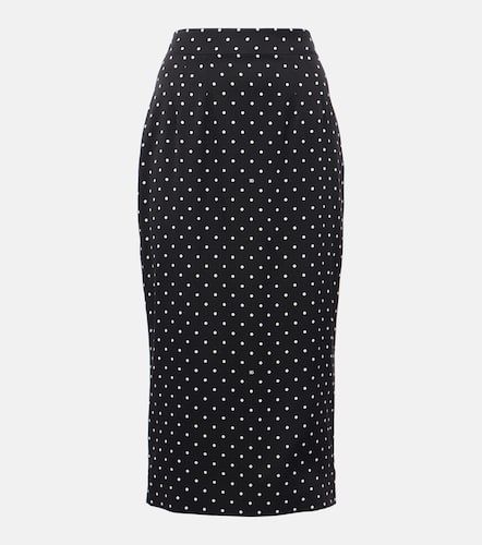 Polka-dot silk-blend charmeuse pencil skirt - Dolce&Gabbana - Modalova