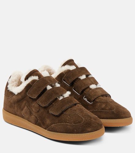 Beth shearling-trimmed leather sneakers - Isabel Marant - Modalova