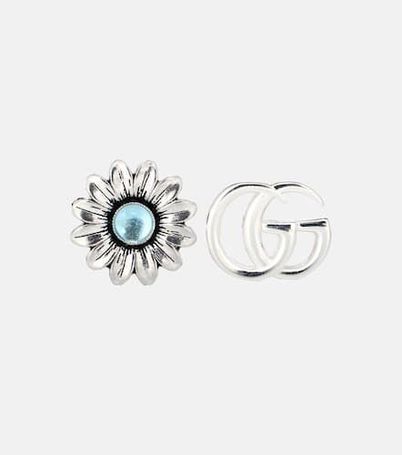 Double G flower sterling and topaz stud earrings - Gucci - Modalova