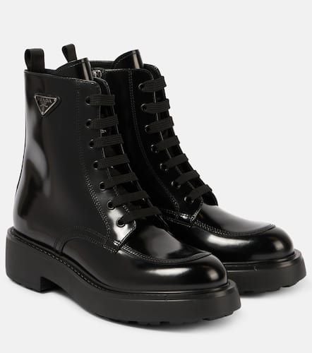 Prada Diapason leather combat boots - Prada - Modalova