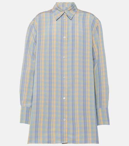 Checked oversized linen-blend shirt - Toteme - Modalova