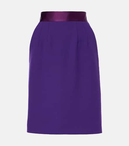 High-rise wool-blend crepe pencil skirt - Dolce&Gabbana - Modalova